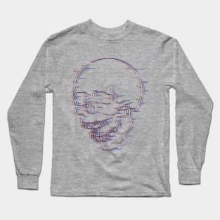 Glitch Skull (Black Base) Long Sleeve T-Shirt